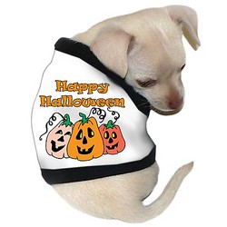3 Pumpkins Jack O Lanterns Halloween Dog T-shirt