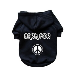 Bark For Peace White and Black- Dog Hoodie