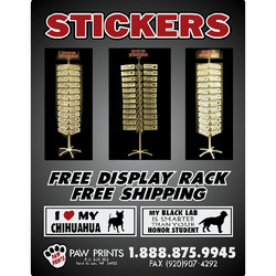 DOG BREED BUMPER STICKERS BY PAW PRINTS STARTER COMBO "I LOVE MY" AND "HONOR STUDENT" DISPLAY PACKAGE