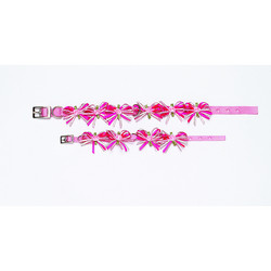 Embellished Pink Loop Bows Collar