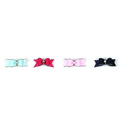 Starched Show Bows - Rhinestone Gold Edge