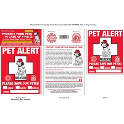 "Rescue Rover" Pet Alert Fire Rescue Static Cling Window Decals