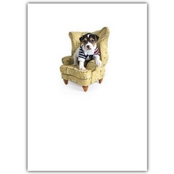 Blank Card - Puppy on Chair