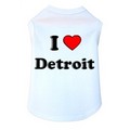 I Love Detroit- Dog Tank: Dogs Pet Apparel 