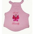 Dog Racer Back Tank Top-Social Butterfly on Pink: Dogs Pet Apparel 
