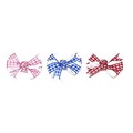 White Satin Gingham Knot Bow Barrettes: Dogs Pet Apparel 