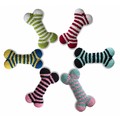 Crochet Striped Bone - 6 Pack<br>Item number: TYCRBOST: Dogs Toys and Playthings Squeak Toys 