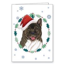 Dog Holiday / Christmas Cards 5" x 7" - (Breeds Akita-Corgi)