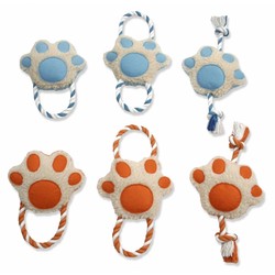 Paw with Rope Dog Toys- 6 Pack