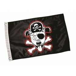 Pirate Dog Flag - Black