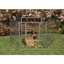 38" Courtyard Kennel - Silver Crackle