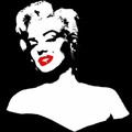 Marilyn Monroe with Red Lips & Rhinestone Doggy Tank