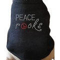 Peace Rocks Rhinestone Dog T-shirt