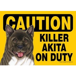 Express Yourself Signs - CAUTION - (dog) on duty (4/Case)( Breed Specific)