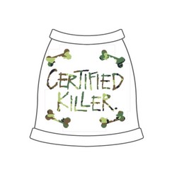 Certified Killer - White Dog Tank with Camo Writting