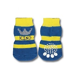 Blue & Yellow King Doggy Socks
