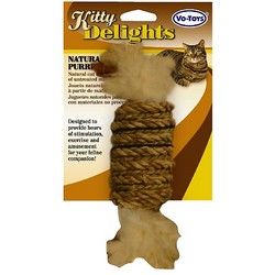 KITTY DELIGHTS JUTE & SEAGRASS ROLLER W/FEATHER - 2/case