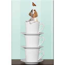 Basset Hound Butterfly Metal Magnets
