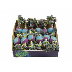 HT 8" Rope Bone/Tennis Ball PDQ - 24 Piece Display