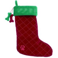 Dangling Dog Bone Christmas Stocking