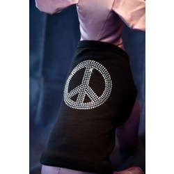 Peace Sign Rhinestone Dog Tank Top T shirt
