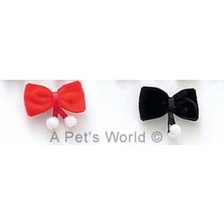 Velvet Bow with Pompoms