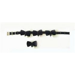 Embellished Black Velvet Bow w/ Pompoms