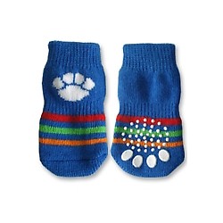 Blue with White Paw Doggy Socks