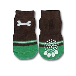 Dog Bone Brown Doggy Socks