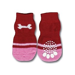 Dog Bone Red Doggy Socks