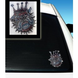 Bulldog Crown Rhinestone Decal