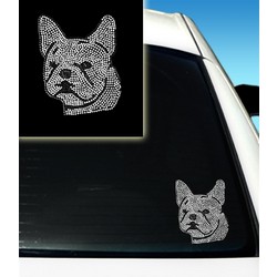 French Bull Dog 2 Rhinestone Car Decal