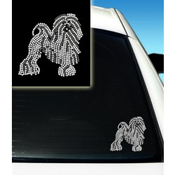 Lowchen Rhinestone Car Decal