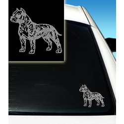 Pitbull Standing Rhinestone Car Decal