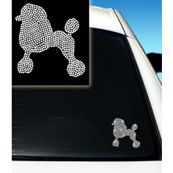 Poodle Rhinestone Car Decal