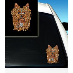 Yorkie Puppy 2 Rhinestone Car Decal