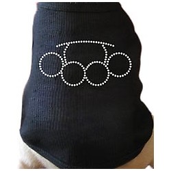Brass Knuckles Rhinestone Dog T-shirt