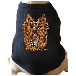 Yorkie Rhinestone Dog T-shirt