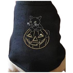 Cat Pumpkin Jack O Lantern Halloween Dog Tank Top