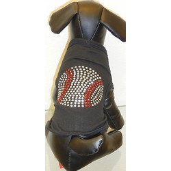 Baseball Rhinestone Dog T Shirt