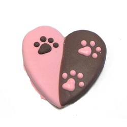 Puppy Prints two tone heart