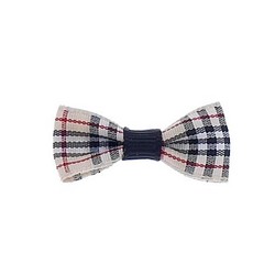 Tan Plaid Bow Tie Barrette