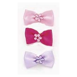 Crystal Flower Bows Barrettes