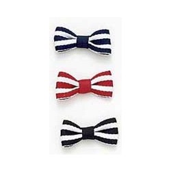 Striped Bow Barrettes