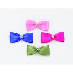 Rhinestone Satin Bow Barrettes