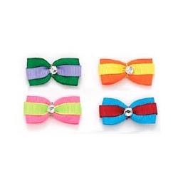Grosgrain Double Stripe with Rhinestone Elastics