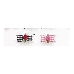 Starched Show Bows Gingham Rosette Barrette
