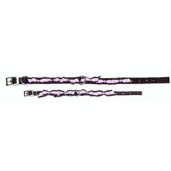 Embellished Brown/Pink Striped Leash
