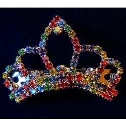 RAINBOW PRIDE CRYSTAL TIARA FUR BARRETTE
