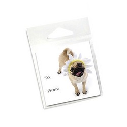 10 Pack of all occasion Tags - Pug Daisy